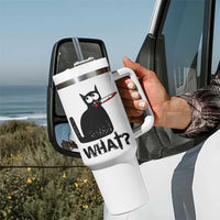Funny Black Cat Tumbler With Handle What Kitten Murderous - Wonder Print Shop