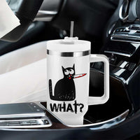 Funny Black Cat Tumbler With Handle What Kitten Murderous - Wonder Print Shop
