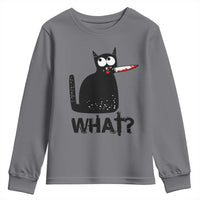 Funny Black Cat Youth Sweatshirt What Kitten Murderous - Wonder Print Shop