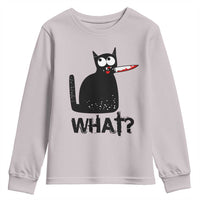 Funny Black Cat Youth Sweatshirt What Kitten Murderous - Wonder Print Shop