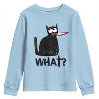 Funny Black Cat Youth Sweatshirt What Kitten Murderous - Wonder Print Shop