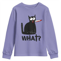 Funny Black Cat Youth Sweatshirt What Kitten Murderous - Wonder Print Shop