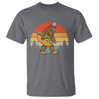 Funny Bigfoot T Shirt Carrying Hot Dog 4th Of July - Wonder Print Shop