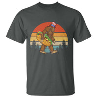 Funny Bigfoot T Shirt Carrying Hot Dog 4th Of July - Wonder Print Shop