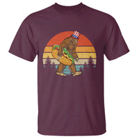 Funny Bigfoot T Shirt Carrying Hot Dog 4th Of July - Wonder Print Shop