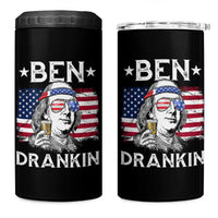 Funny 4th Of July Drinking 4 in 1 Can Cooler Tumbler Ben Drankin Beer Mug American Flag - Wonder Print Shop