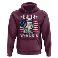 Funny 4th Of July Drinking Hoodie Ben Drankin Beer Mug American Flag - Wonder Print Shop