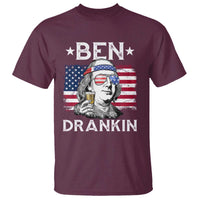 Funny 4th Of July Drinking T Shirt Ben Drankin Beer Mug American Flag - Wonder Print Shop
