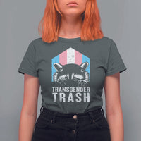 Transgender Trash Raccoon T Shirt For Women LGBT Vintage Rainbow Flag Pride Month - Wonder Print Shop