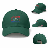 Funny America Was Built By Immigrants Baseball Cap Stars Stripes