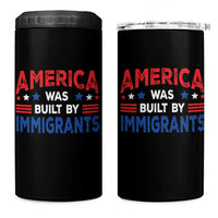 Funny America Was Built By Immigrants 4 in 1 Can Cooler Tumbler Stars Stripes - Wonder Print Shop