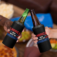 Funny America Was Built By Immigrants 4 in 1 Can Cooler Tumbler Stars Stripes - Wonder Print Shop