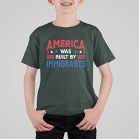 Funny America Was Built By Immigrants T Shirt For Kid Stars Stripes - Wonder Print Shop