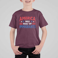 Funny America Was Built By Immigrants T Shirt For Kid Stars Stripes - Wonder Print Shop