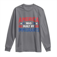 Funny America Was Built By Immigrants Long Sleeve Shirt Stars Stripes - Wonder Print Shop