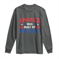 Funny America Was Built By Immigrants Long Sleeve Shirt Stars Stripes - Wonder Print Shop