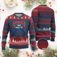Funny America Was Built By Immigrants Knitted Sweatshirt Stars Stripes - Wonder Print Shop