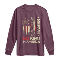 Funny We The People Serve No King In American Long Sleeve Shirt Vintage Betsy Ross Flag - Wonder Print Shop