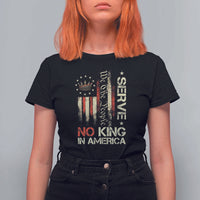 Funny We The People Serve No King In American T Shirt For Women Vintage Betsy Ross Flag - Wonder Print Shop