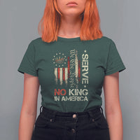 Funny We The People Serve No King In American T Shirt For Women Vintage Betsy Ross Flag - Wonder Print Shop