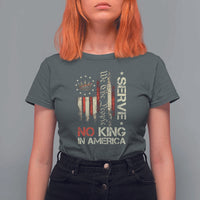 Funny We The People Serve No King In American T Shirt For Women Vintage Betsy Ross Flag - Wonder Print Shop