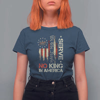 Funny We The People Serve No King In American T Shirt For Women Vintage Betsy Ross Flag - Wonder Print Shop