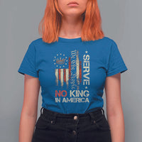 Funny We The People Serve No King In American T Shirt For Women Vintage Betsy Ross Flag - Wonder Print Shop