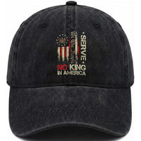 Funny We The People Serve No King In American Washed Cotton Baseball Cap Vintage Betsy Ross Flag