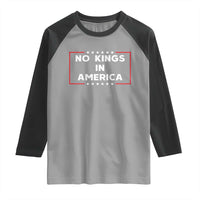 No Kings In America Raglan Shirt Stars Stripes - Wonder Print Shop