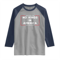 No Kings In America Raglan Shirt Stars Stripes - Wonder Print Shop