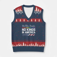 No Kings In America We The People V-Neck Knit Sweater Vest LGBTQ Pride American Flag Political - Wonder Print Shop