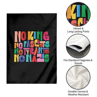 Funny No King No Fascists No Tyrants No Nazis Garden Flag Colorful Geometric - Wonder Print Shop