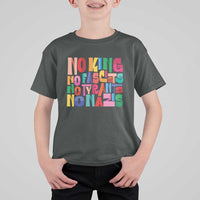 Funny No King No Fascists No Tyrants No Nazis T Shirt For Kid Colorful Geometric - Wonder Print Shop