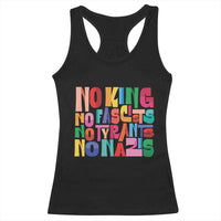 Funny No King No Fascists No Tyrants No Nazis Racerback Tank Top Colorful Geometric - Wonder Print Shop