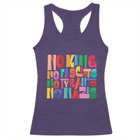 Funny No King No Fascists No Tyrants No Nazis Racerback Tank Top Colorful Geometric - Wonder Print Shop