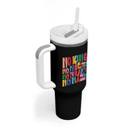 Funny No King No Fascists No Tyrants No Nazis Tumbler With Handle Colorful Geometric - Wonder Print Shop