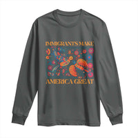 Funny Immigrants Make America Great Long Sleeve Shirt Floral Flower Birds Human Rights - Wonder Print Shop