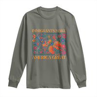 Funny Immigrants Make America Great Long Sleeve Shirt Floral Flower Birds Human Rights - Wonder Print Shop