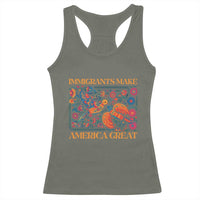 Funny Immigrants Make America Great Racerback Tank Top Floral Flower Birds Human Rights - Wonder Print Shop