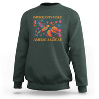Funny Immigrants Make America Great Sweatshirt Floral Flower Birds Human Rights - Wonder Print Shop