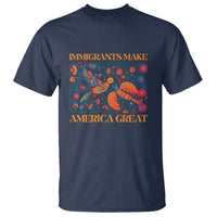 Funny Immigrants Make America Great T Shirt Floral Flower Birds Human Rights - Wonder Print Shop
