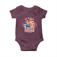 No Kings Fight Oligarchy Baby Onesie Woman's Girl Vintage America Flag - Wonder Print Shop