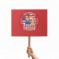 No Kings Fight Oligarchy Protest Sign Woman's Girl Vintage America Flag - Wonder Print Shop