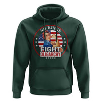 No Kings Fight Oligarchy Hoodie Woman's Girl Vintage America Flag - Wonder Print Shop