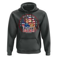 No Kings Fight Oligarchy Hoodie Woman's Girl Vintage America Flag - Wonder Print Shop