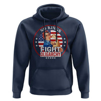 No Kings Fight Oligarchy Hoodie Woman's Girl Vintage America Flag - Wonder Print Shop