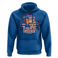 No Kings Fight Oligarchy Hoodie Woman's Girl Vintage America Flag - Wonder Print Shop