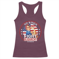 No Kings Fight Oligarchy Racerback Tank Top Woman's Girl Vintage America Flag - Wonder Print Shop