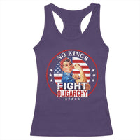 No Kings Fight Oligarchy Racerback Tank Top Woman's Girl Vintage America Flag - Wonder Print Shop