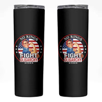 No Kings Fight Oligarchy Skinny Tumbler Woman's Girl Vintage America Flag - Wonder Print Shop